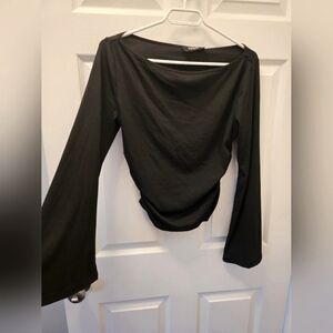 Black flared sleeve shirt